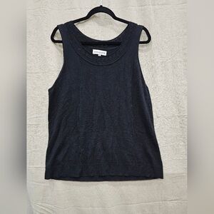 Evan Picone Black Sleeveless Sweater Tank Top Size XL